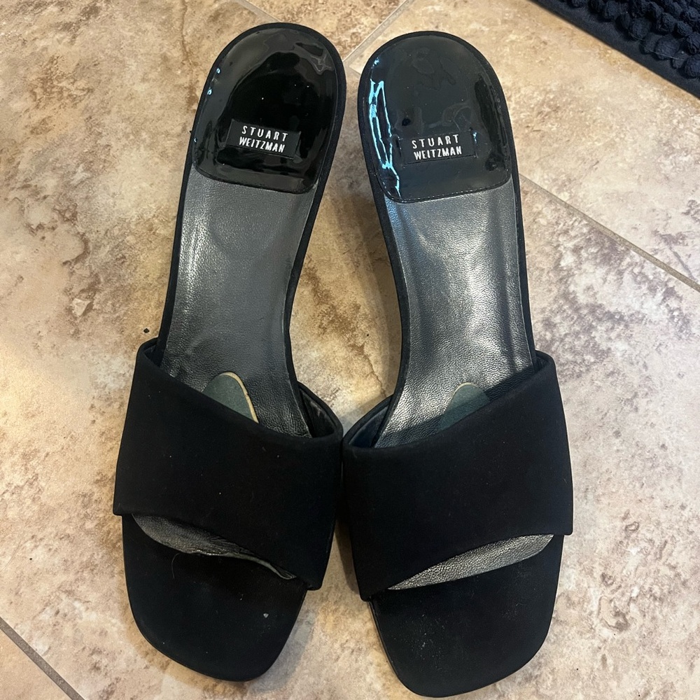 Stuart Weitzman Black Slip on Heels